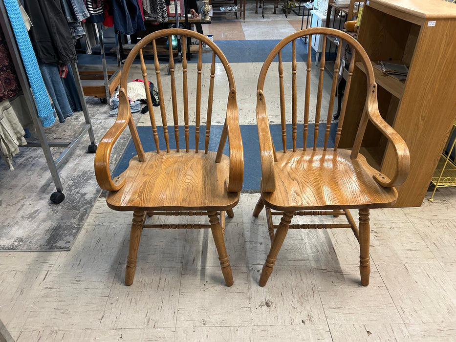 Spindle back kitchen or dining arm chairs 34275