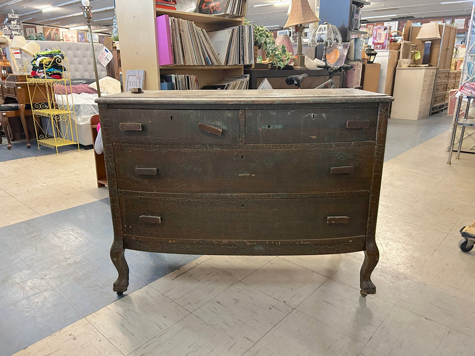 Bow front 4 drawer wood dresser 34270