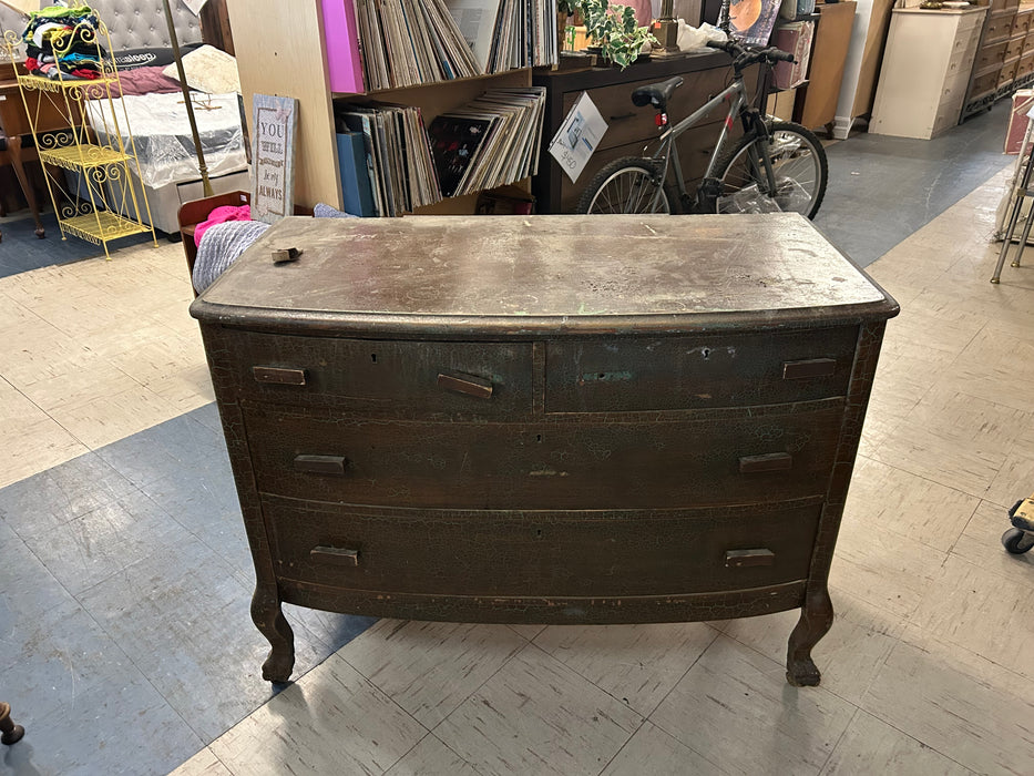 Bow front 4 drawer wood dresser 34270