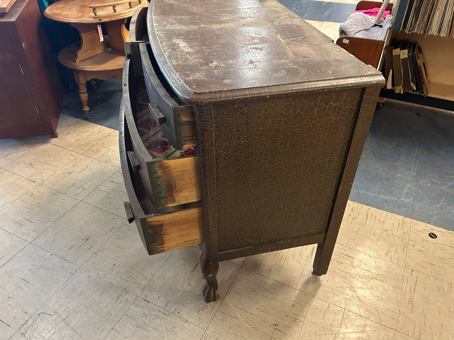 Bow front 4 drawer wood dresser 34270