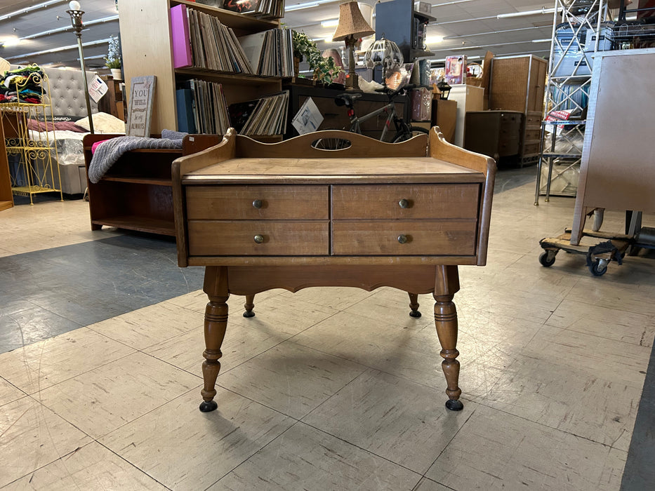Vintage wood 1 drawer side end table 34273