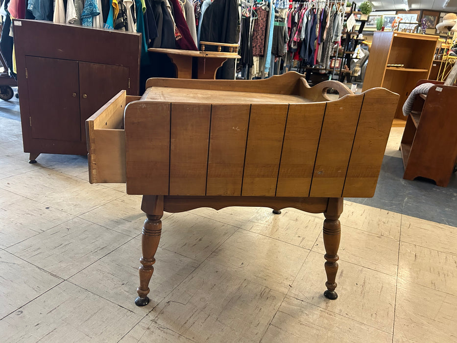 Vintage wood 1 drawer side end table 34273