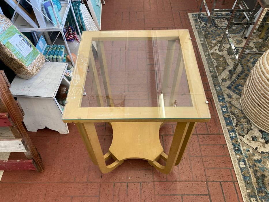 Glass top end table square 30908