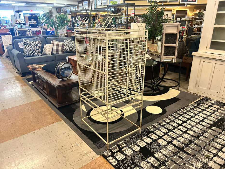 Vintage white bird cage 33964