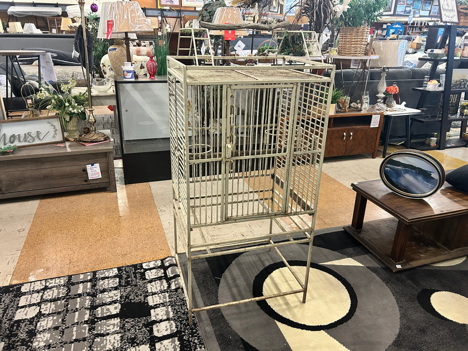 Vintage white bird cage 33964