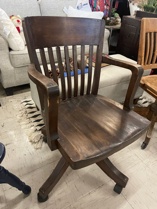 Wood adjustable desk chair with arms 33247