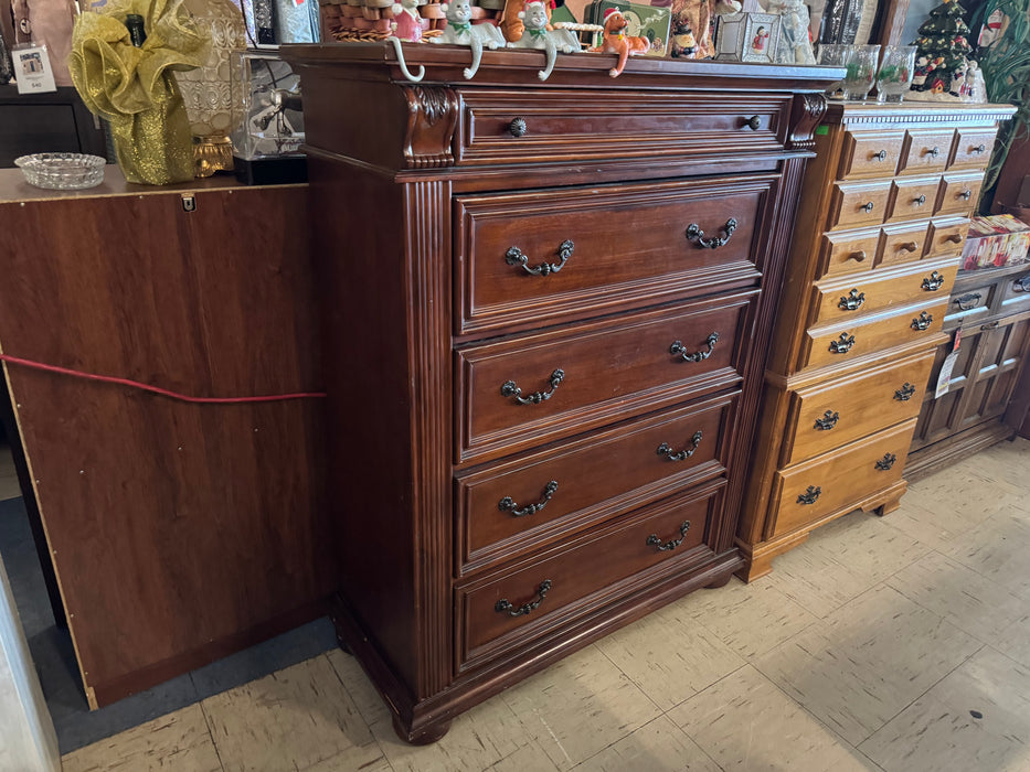 5 drawer chest of drawers mahogany finish 33298