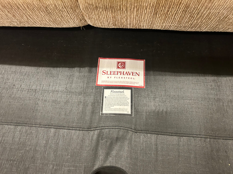 Beige loveseat sleeper sofa couch 34020