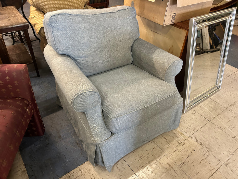 Blue swivel rocker accent chair 34021