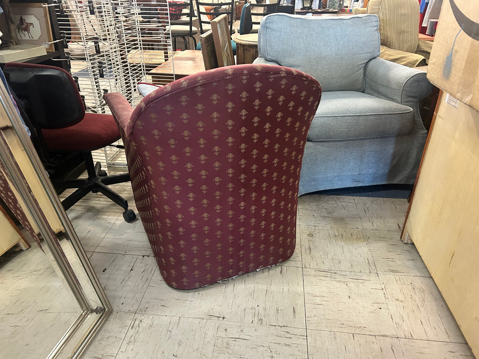 Maroon upholstered accent arm chair 33995