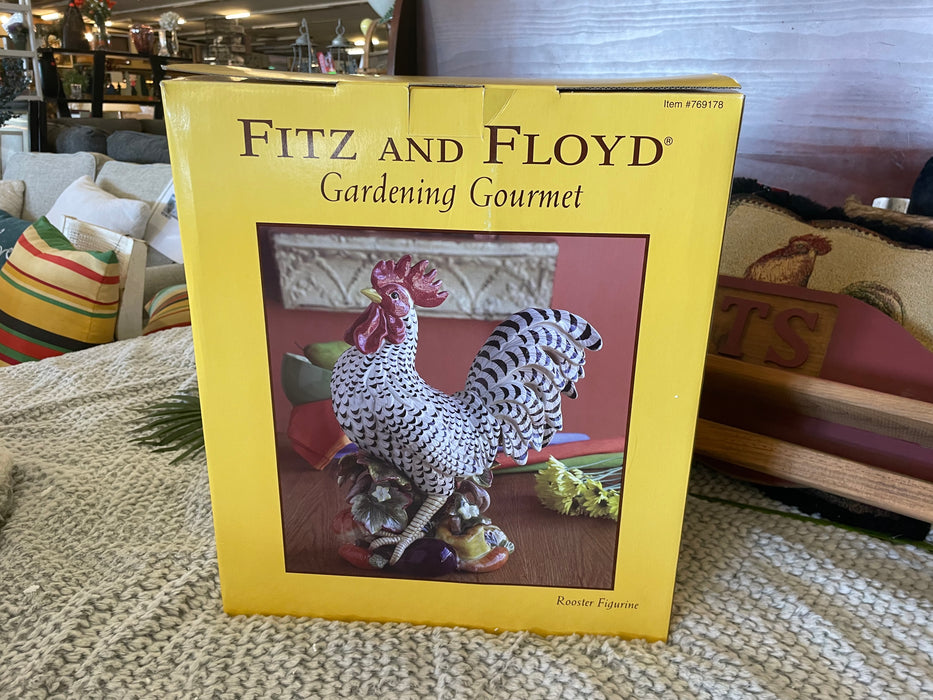 Fitz and Floyd Gardening Gourmet retired rooster figurine 32988