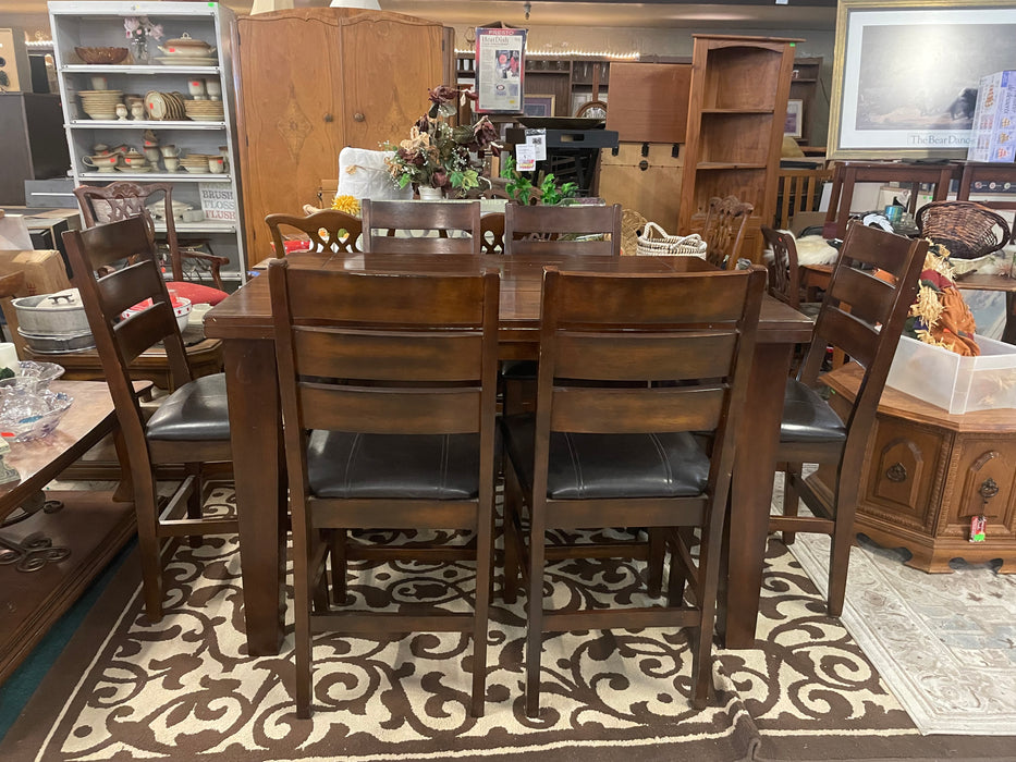 Larchmont collection counter height dining table w/ leaf, 6 chairs 33030