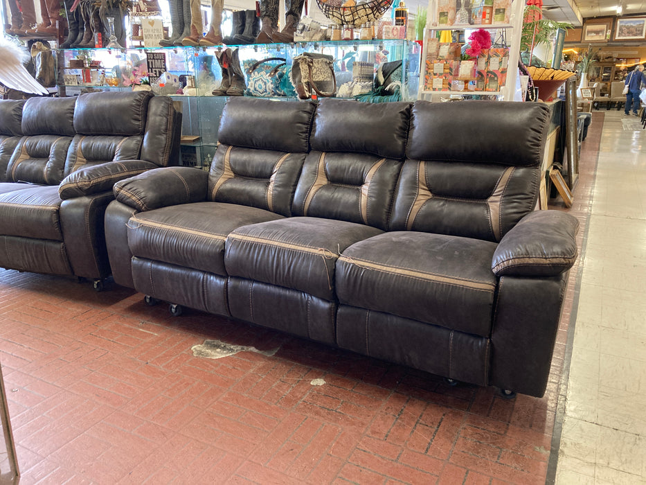 Reclining sofa couch with drop down table w/ cup holders by Coaster 31480