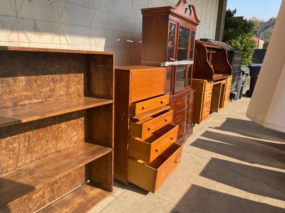 Vintage wood secretary desk 33109