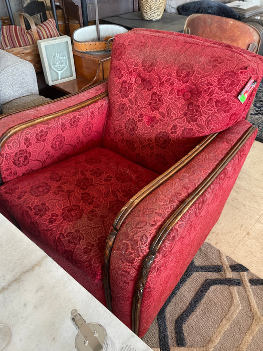 Antique red upholstered chair 33122