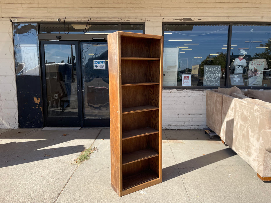 Oak wood tall narrow bookcase bookshelf book case/shelf 33147