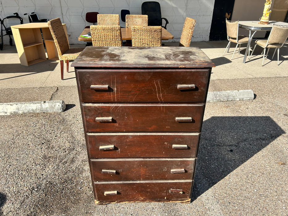 5 drawer brown chest dresser 33930