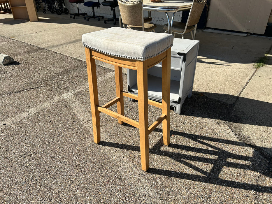 Upholstered counter height barstool with nailhead trim 24 inch seat height 33936