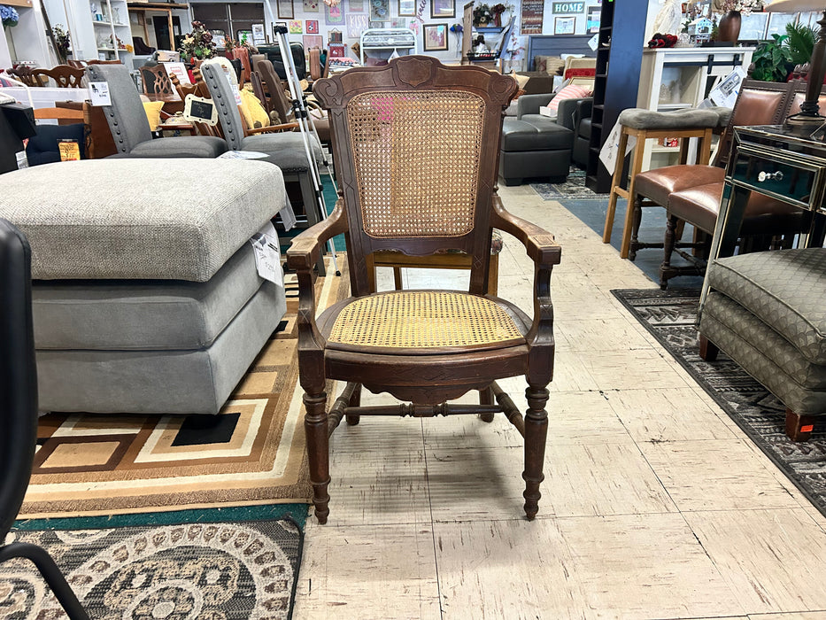 Vintage Eastlake cane accent arm chair 33915