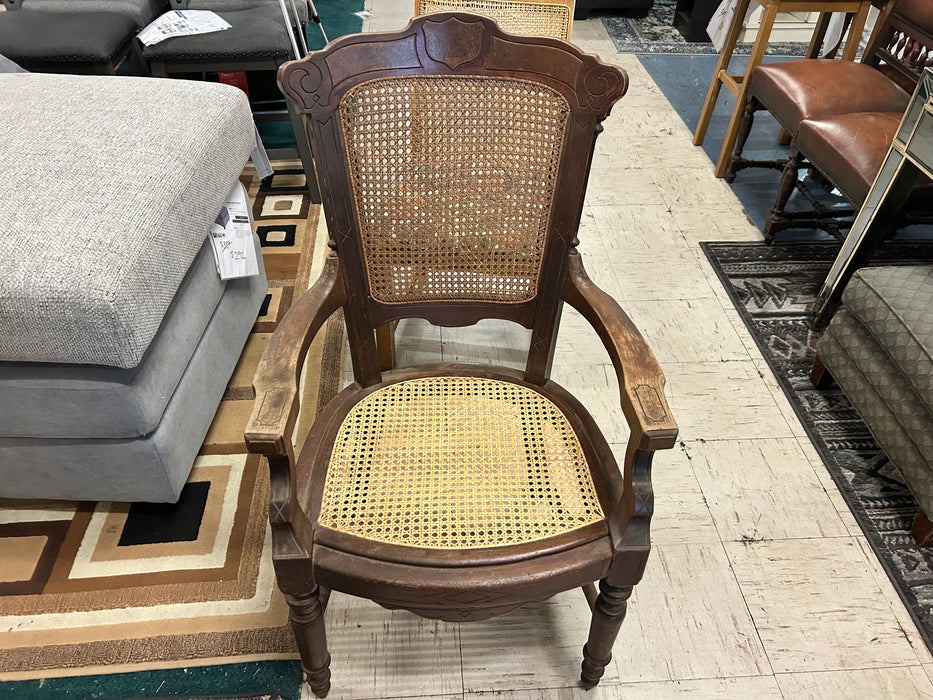 Vintage Eastlake cane accent arm chair 33915