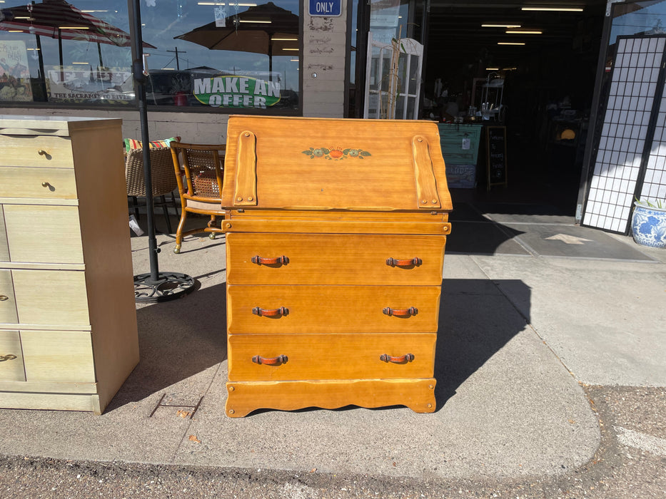 Monterey style secretary desk/drop front/3 drawer chest dresser 31524