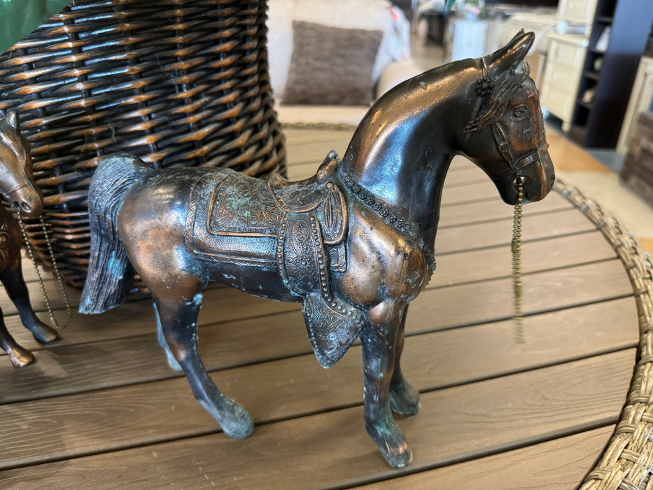 1960s Metal copper/bronze toned horses 5pc set 33202