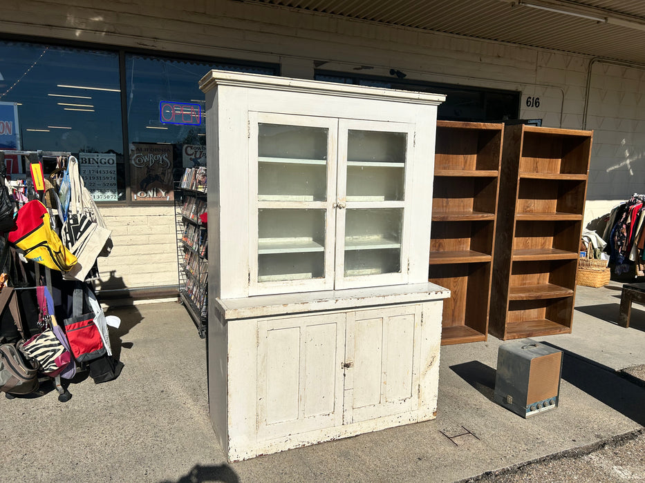 Large white china cabinet hutch 1 piece 33979