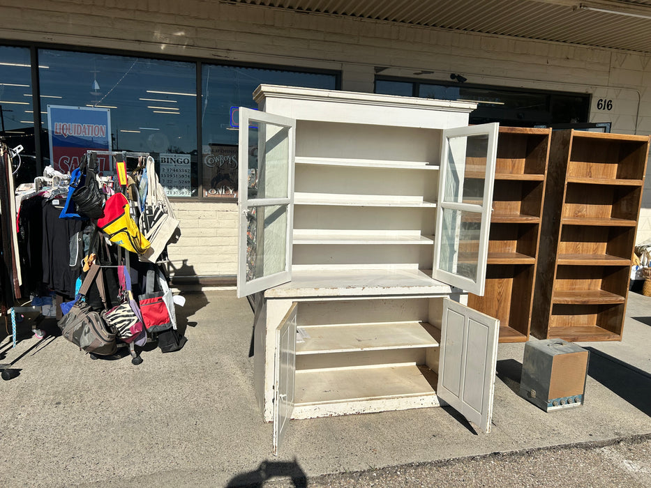 Large white china cabinet hutch 1 piece 33979