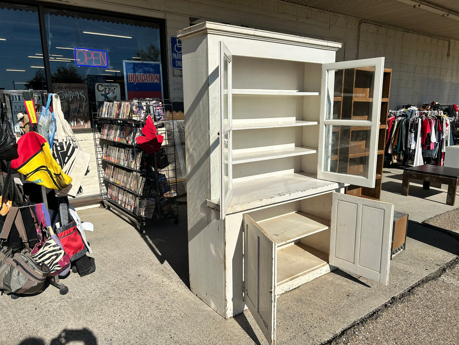 Large white china cabinet hutch 1 piece 33979