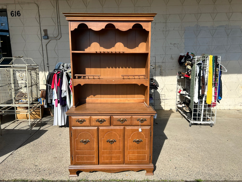 Wood farmhouse style china cabinet hutch 33961