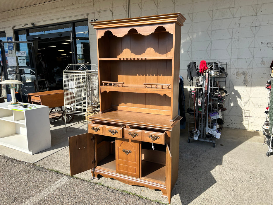 Wood farmhouse style china cabinet hutch 33961