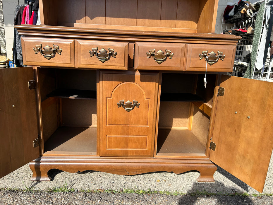 Wood farmhouse style china cabinet hutch 33961