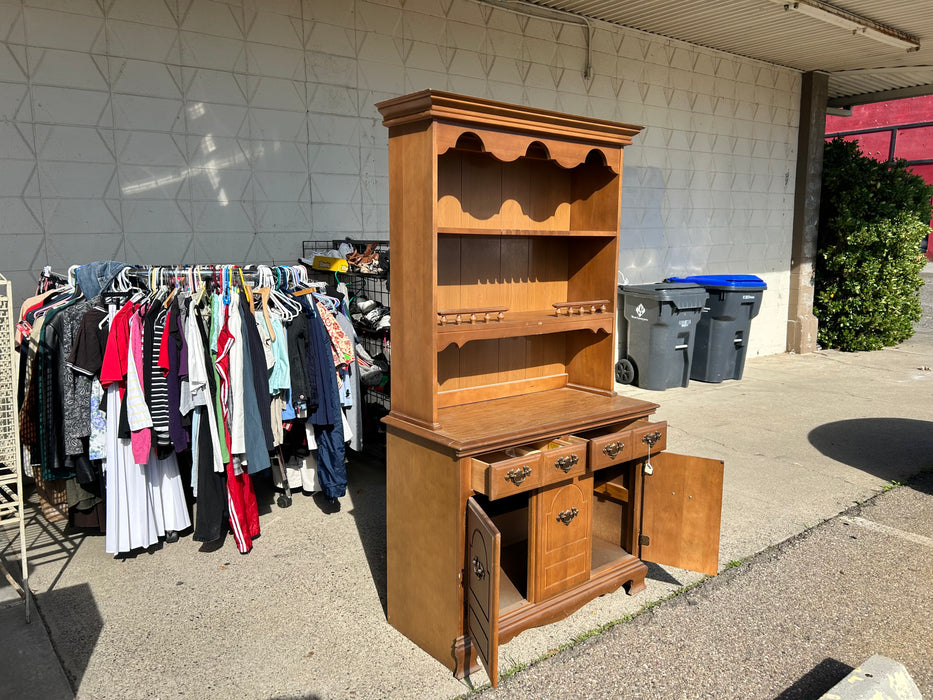 Wood farmhouse style china cabinet hutch 33961