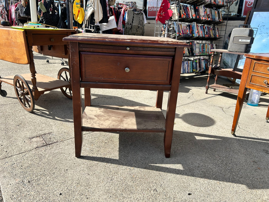 MSE 1 drawer side end table with slide out tray 33988