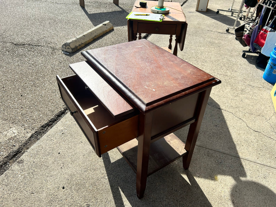 MSE 1 drawer side end table with slide out tray 33988