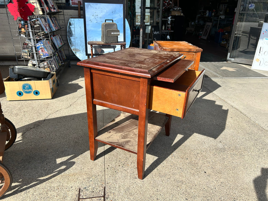 MSE 1 drawer side end table with slide out tray 33988