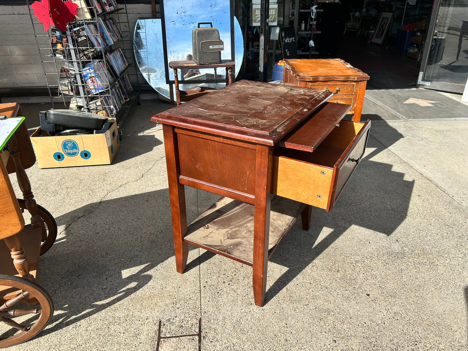 MSE 1 drawer side end table with slide out tray 33988