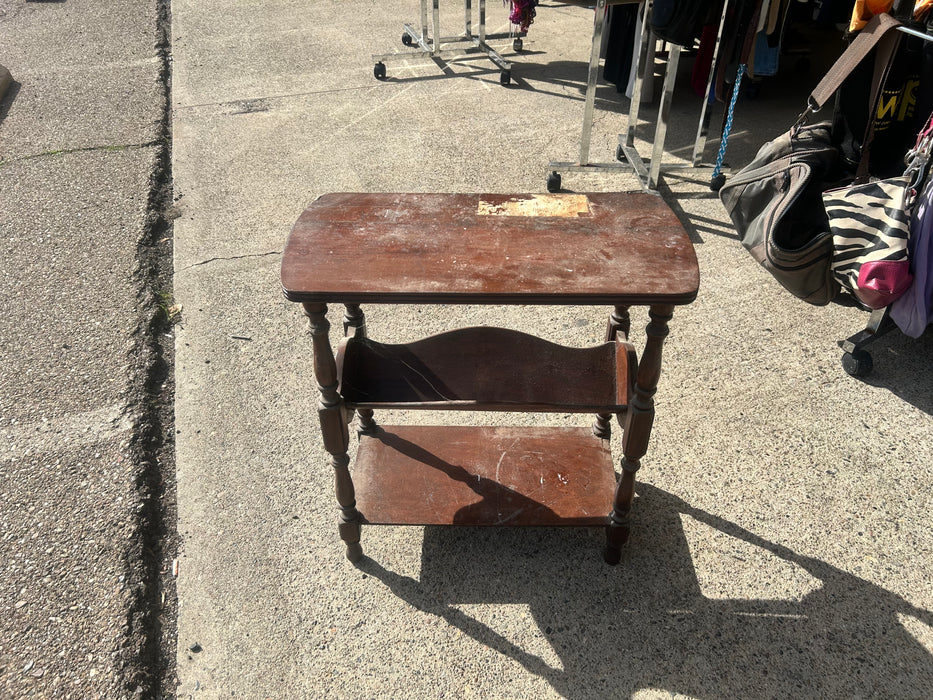 Wood narrow side end table 33975