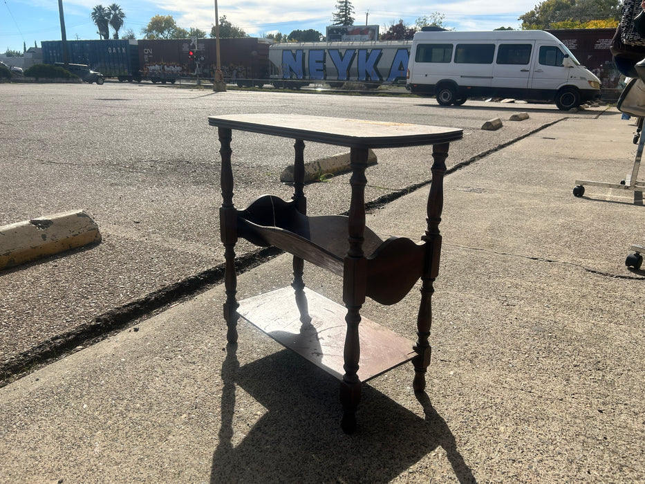 Wood narrow side end table 33975