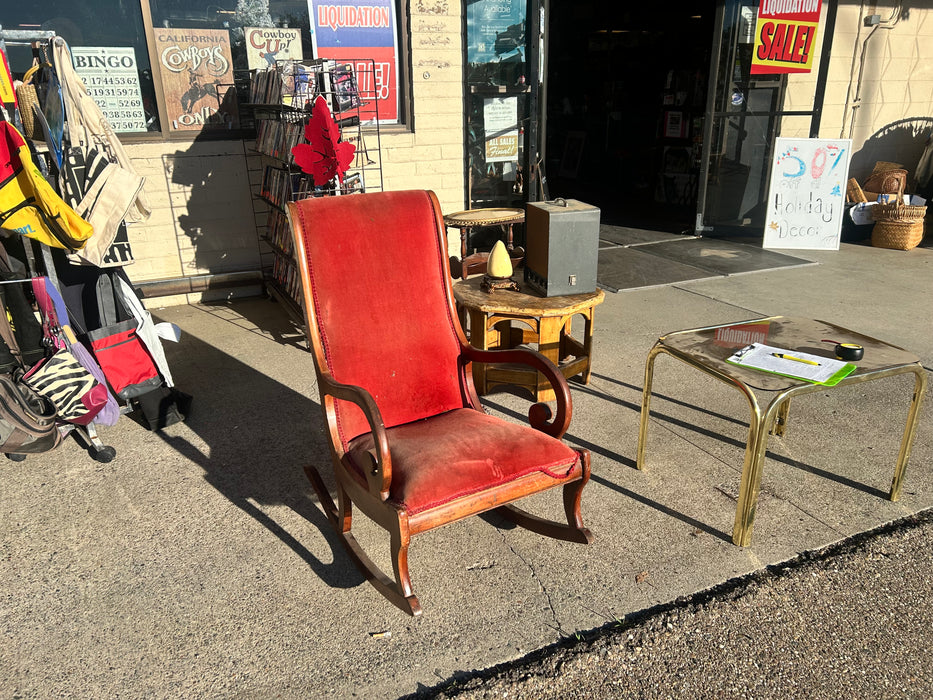 Red upholstered rocking chair rocker 33955