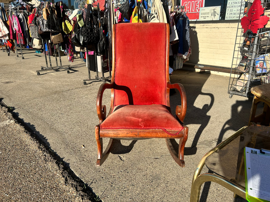 Red upholstered rocking chair rocker 33955