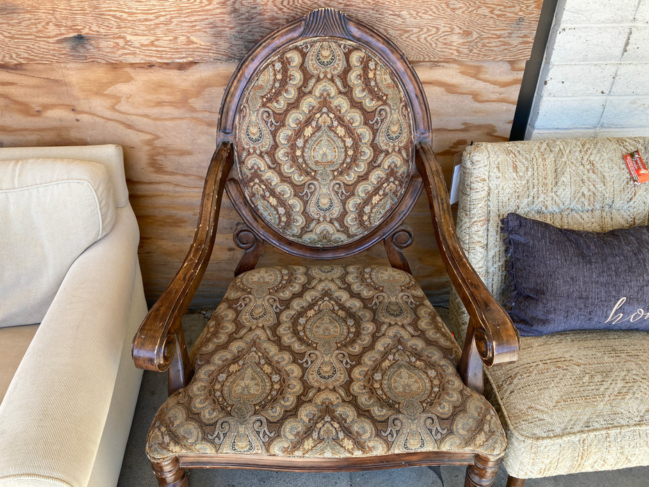 Vintage paisley accent arm chair 31379
