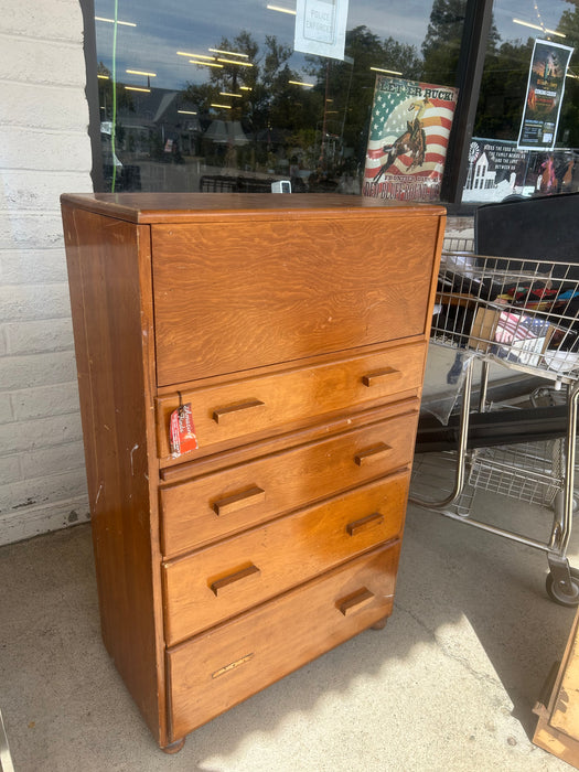 Vintage wood 4 drawer secretary desk 33109