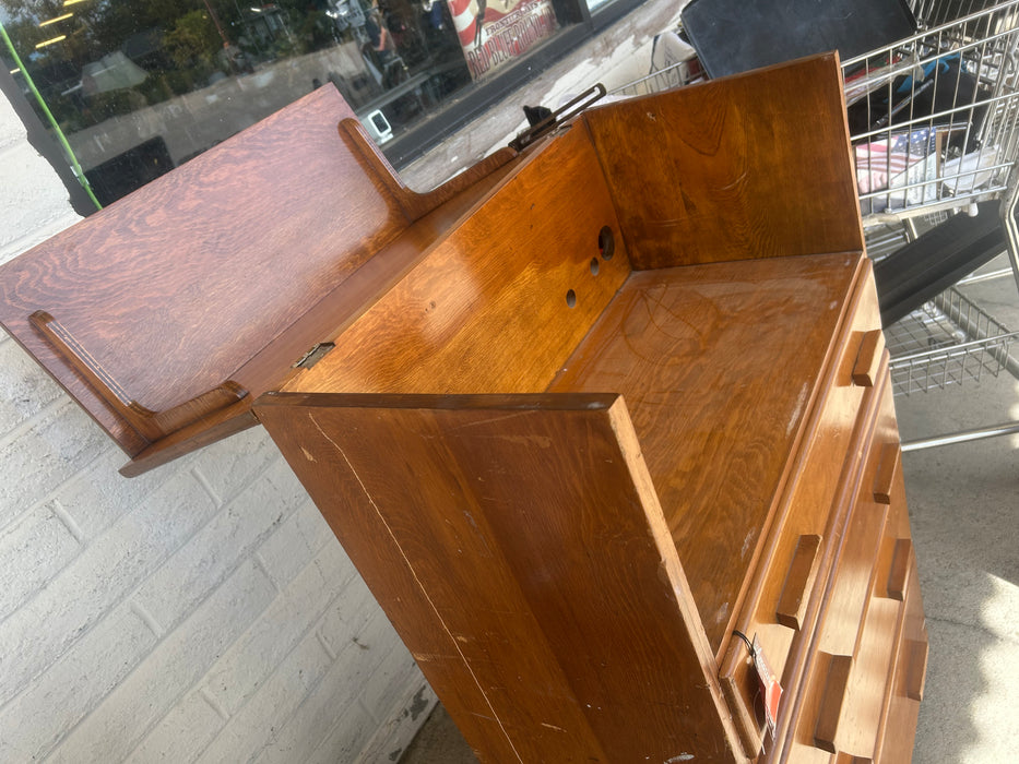 Vintage wood 4 drawer secretary desk 33109