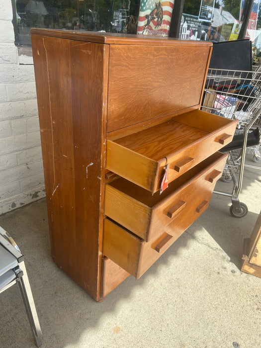 Vintage wood 4 drawer secretary desk 33109