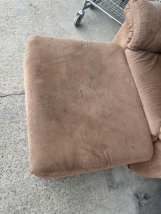 Brown suede accent chair with ottoman 34390