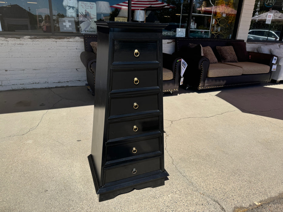 Black A-frame 6 drawer chest dresser 32974