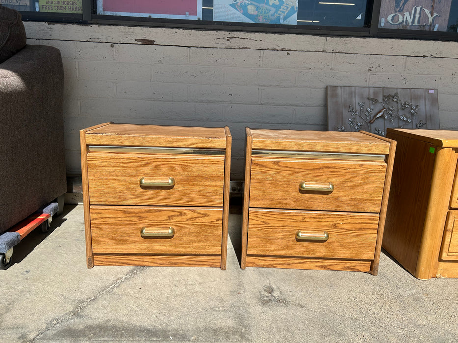 2 drawer nightstand/nightstands with gold accent 33311