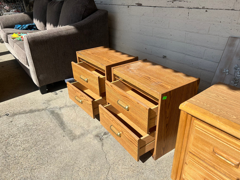2 drawer nightstand/nightstands with gold accent 33311