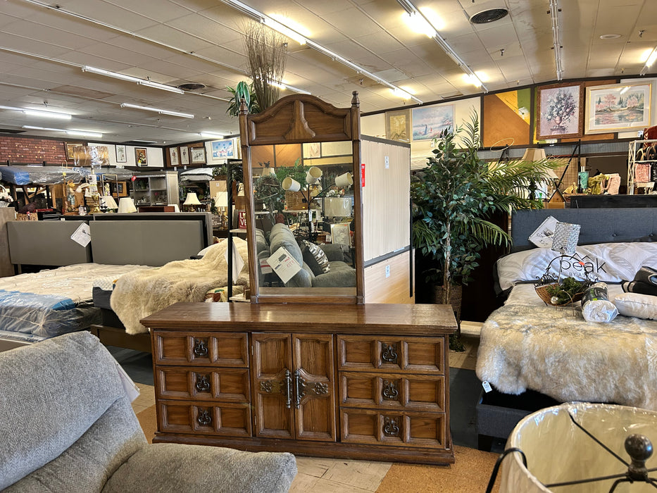 Wood 9 drawer dresser with mirror 33871